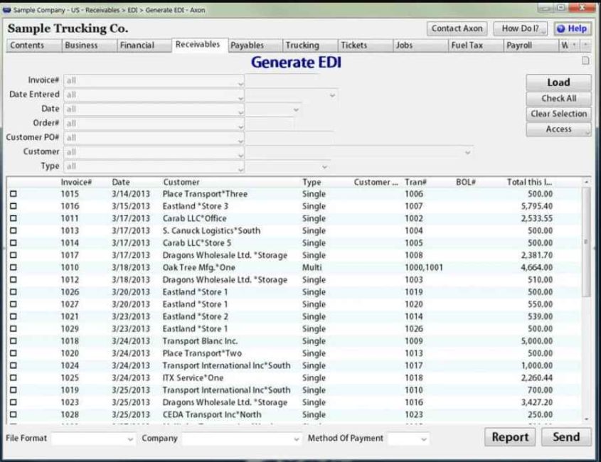 Axon Trucking software