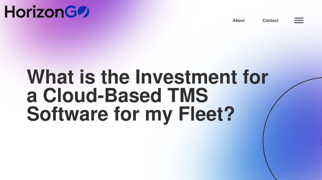 Investment for a Cloud-Based TMS